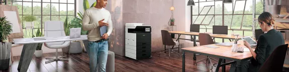 Two people in office-Printer-Banner