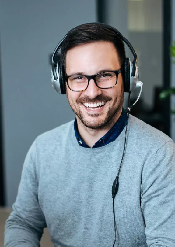 man with headset